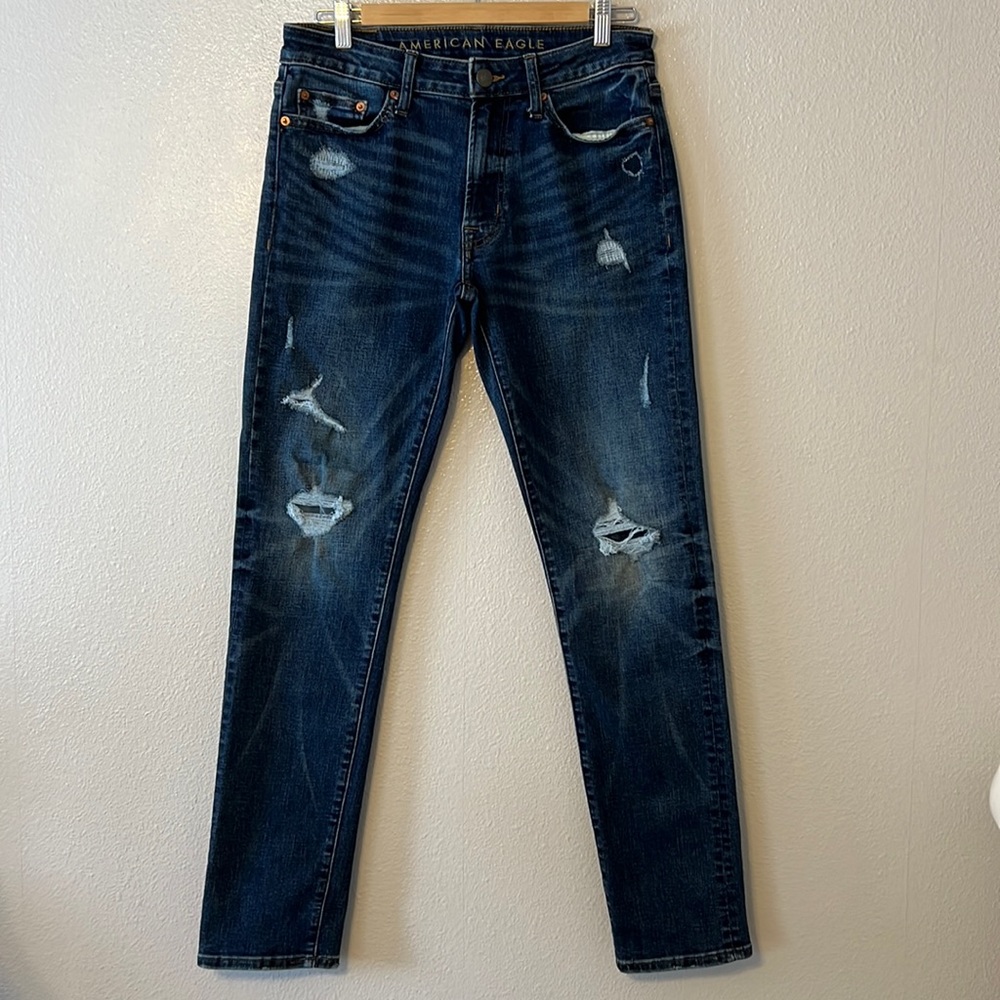 American Eagle Distressed Jeans NE(X)T LEVEL AIRFLEX Slim Dark Wash 30x32